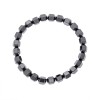 Βραχιόλι Senza Men's, με λάστιχο και πολυγωνικές πέτρες από Αιματίτη - SSD5036