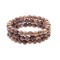Βραχιόλι Senza Men's, τριπλό με λάστιχο και πέτρες από κόκκινο σανδαλόξυλο - SSD5044