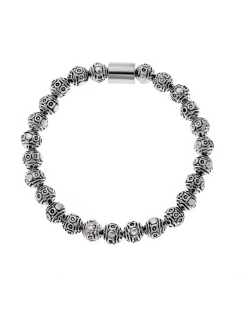 Βραχιόλι Senza Men's, διπλό με λάστιχο και πέτρες από κράμα μετάλλων - SSD5048