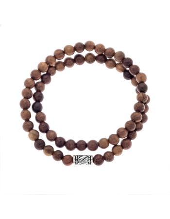 Βραχιόλι Senza Men's, διπλό με λάστιχο και σανδαλόξυλο - SSD5050