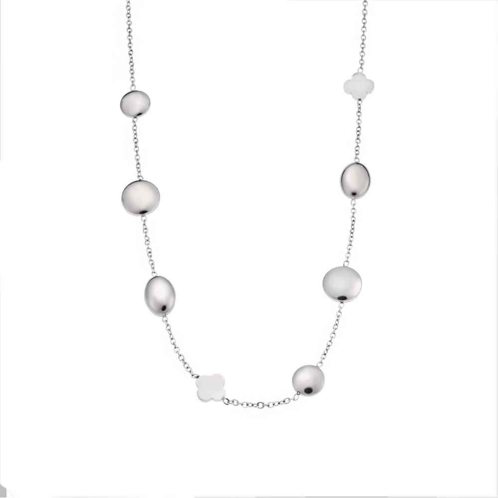 Κολιέ Senza Stainless Steel, Αλυσίδα με διάφορα σχέδια - SSD5094SR