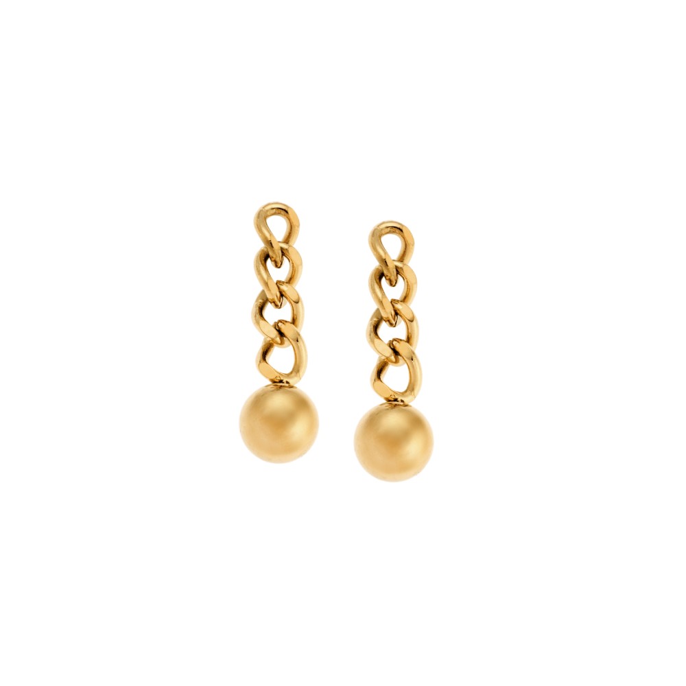 Σκουλαρίκια Γυναικεία SENZA Gold Plated Steel με αλυσίδα - SSD5123GD