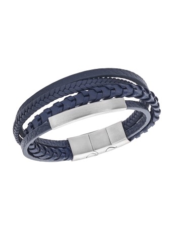 Βραχιόλι Senza Men's Steel Blue Leather Strap - SSD5126SBL