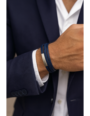 Βραχιόλι Senza Men's Steel Blue Leather Strap - SSD5126SBL