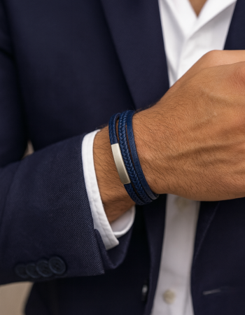 Βραχιόλι Senza Men's Steel Blue Leather Strap - SSD5126SBL