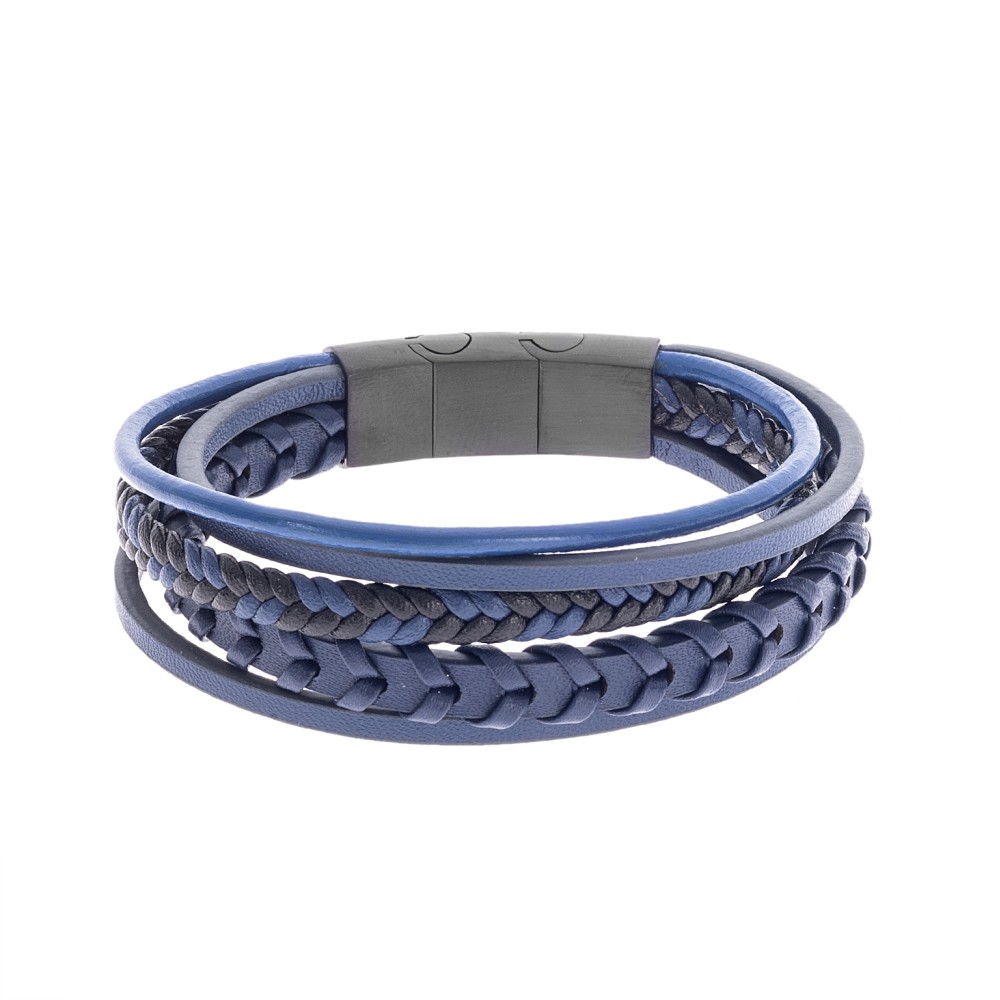 Βραχιόλι Senza Men's Steel Blue Leather Strap - SSD5127BBL