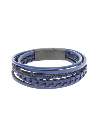 Βραχιόλι Senza Men's Steel Blue Leather Strap - SSD5127BBL