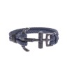 Βραχιόλι Senza Men's Steel Blue Leather Strap with Black Anchor - SSD5134BBL