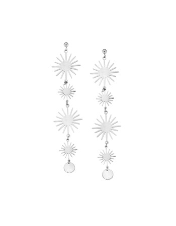 Σκουλαρίκια Γυναικεία SENZA κρεμαστά με σχέδιο από Ατσάλι - SSD5138SR