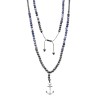 Κολιέ-Ροζάριο Unisex Senza Hematite & Sodalite Stones with Steel - SSD5191-2