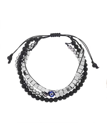 Βραχιόλι Unisex Senza Hematite & Lava Stones - SSD5195LV
