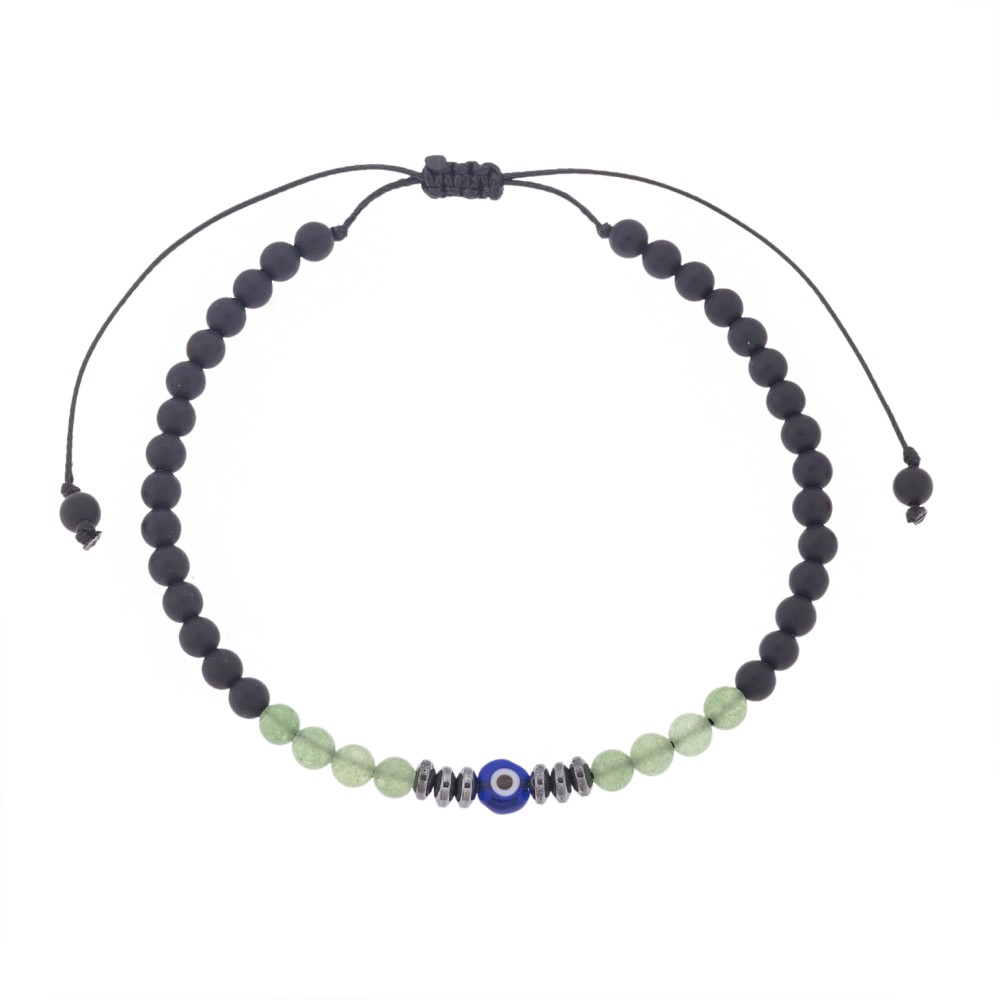 Βραχιόλι Unisex Senza Sandblasted Onyx & Aventurine Stones - SSD5197GN