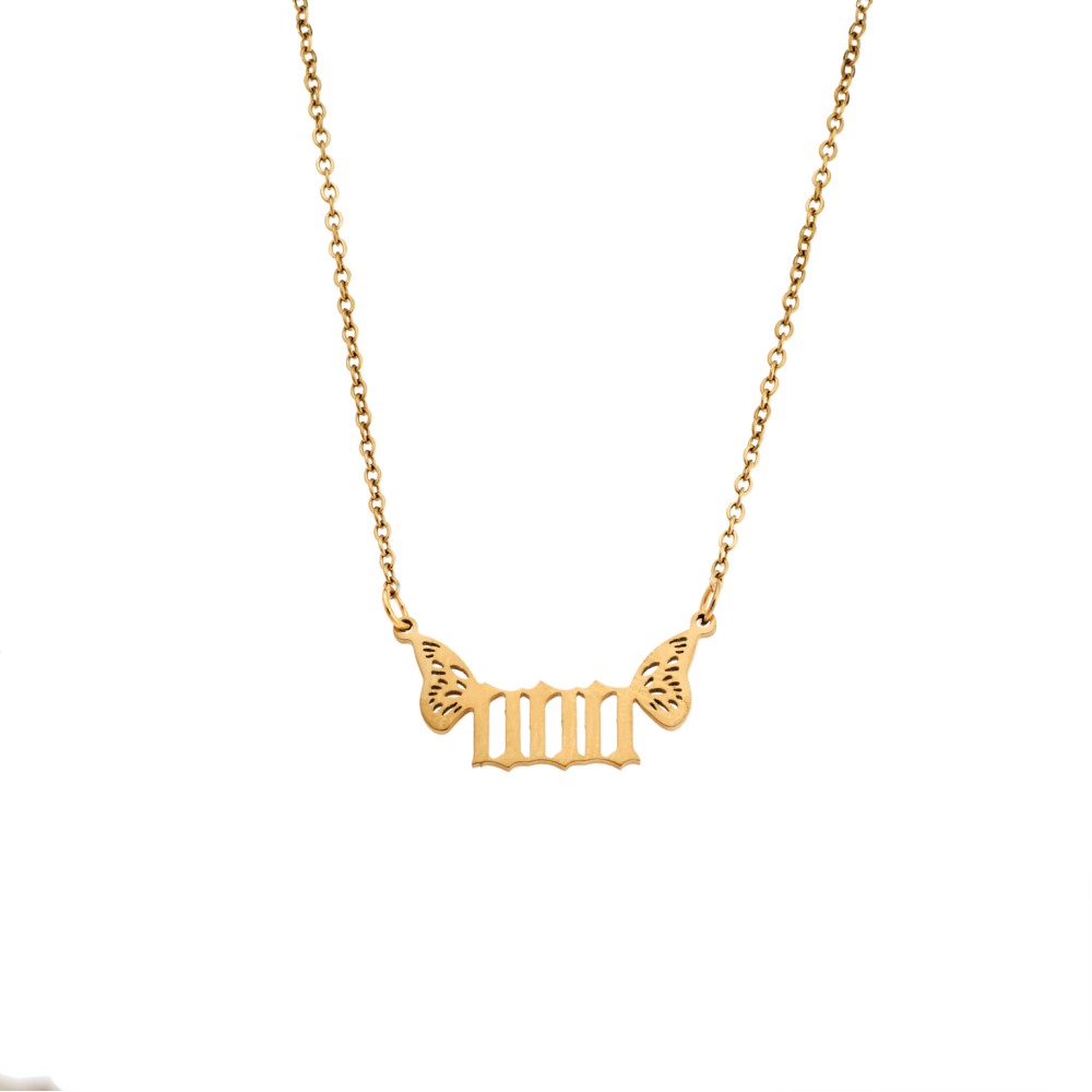 Κολιέ Senza Stainless Steel Gold Plated, Angel Numbers - SSD5203-0GD