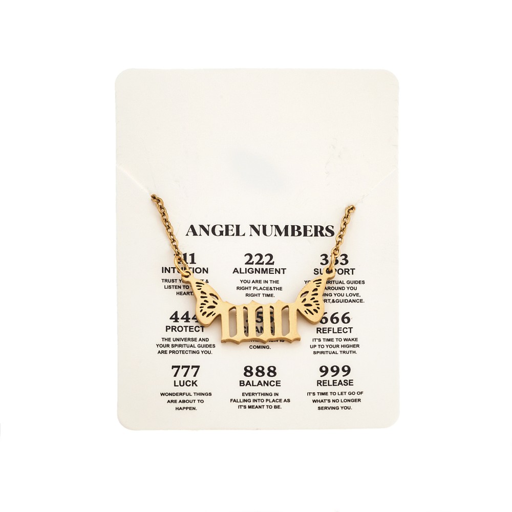 Κολιέ Senza Stainless Steel Gold Plated, Angel Numbers - SSD5203-0GD