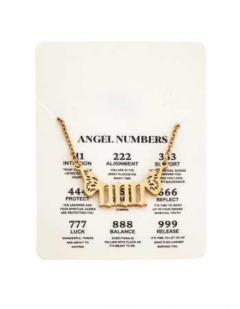 Κολιέ Senza Stainless Steel Gold Plated, Angel Numbers - SSD5203-0GD
