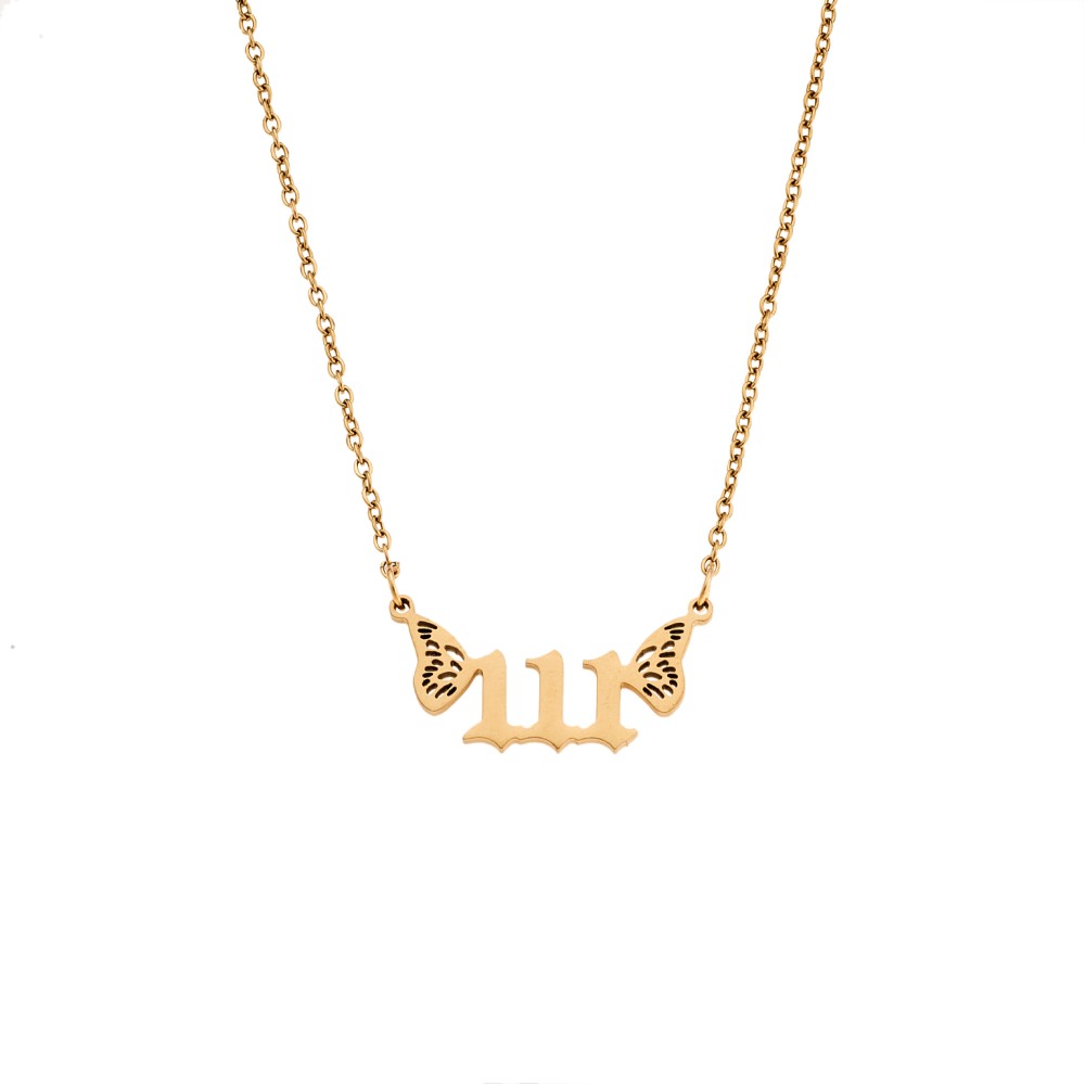 Κολιέ Senza Stainless Steel Gold Plated, Angel Numbers - SSD5203-1GD