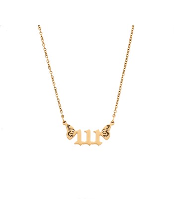 Κολιέ Senza Stainless Steel Gold Plated, Angel Numbers - SSD5203-1GD