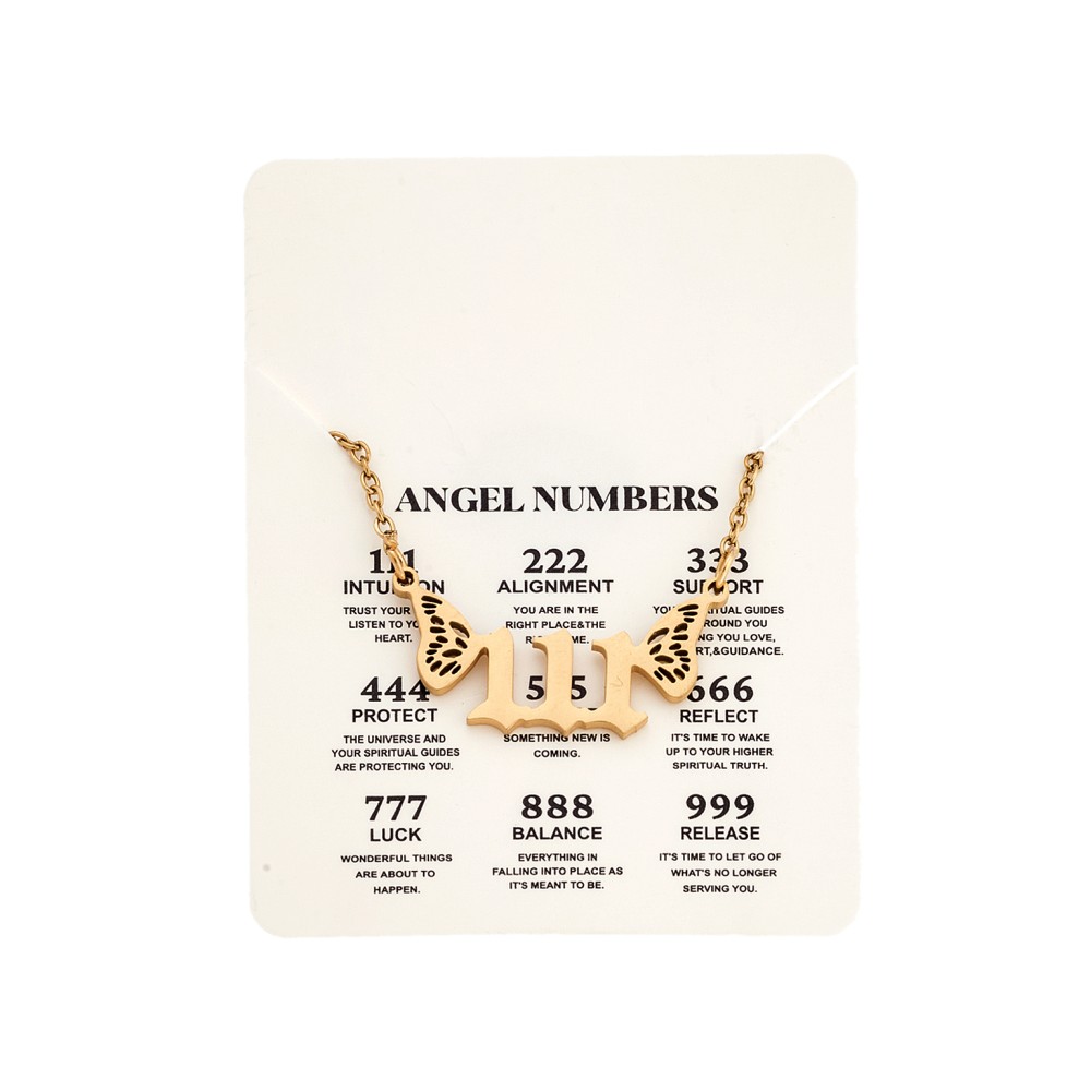Κολιέ Senza Stainless Steel Gold Plated, Angel Numbers - SSD5203-1GD