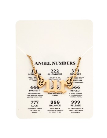 Κολιέ Senza Stainless Steel Gold Plated, Angel Numbers - SSD5203-1GD