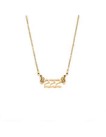 Κολιέ Senza Stainless Steel Gold Plated, Angel Numbers - SSD5203-2GD