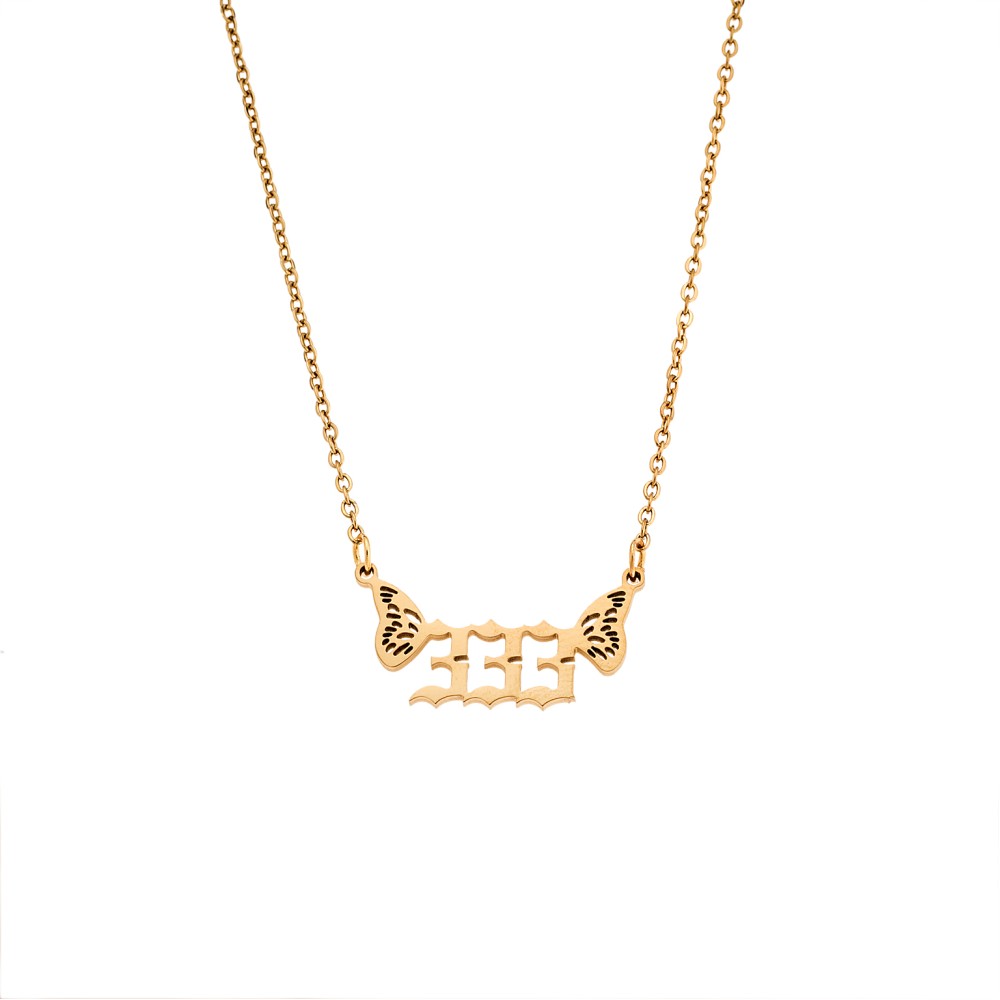 Κολιέ Senza Stainless Steel Gold Plated, Angel Numbers - SSD5203-3GD