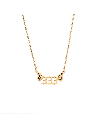 Κολιέ Senza Stainless Steel Gold Plated, Angel Numbers - SSD5203-3GD