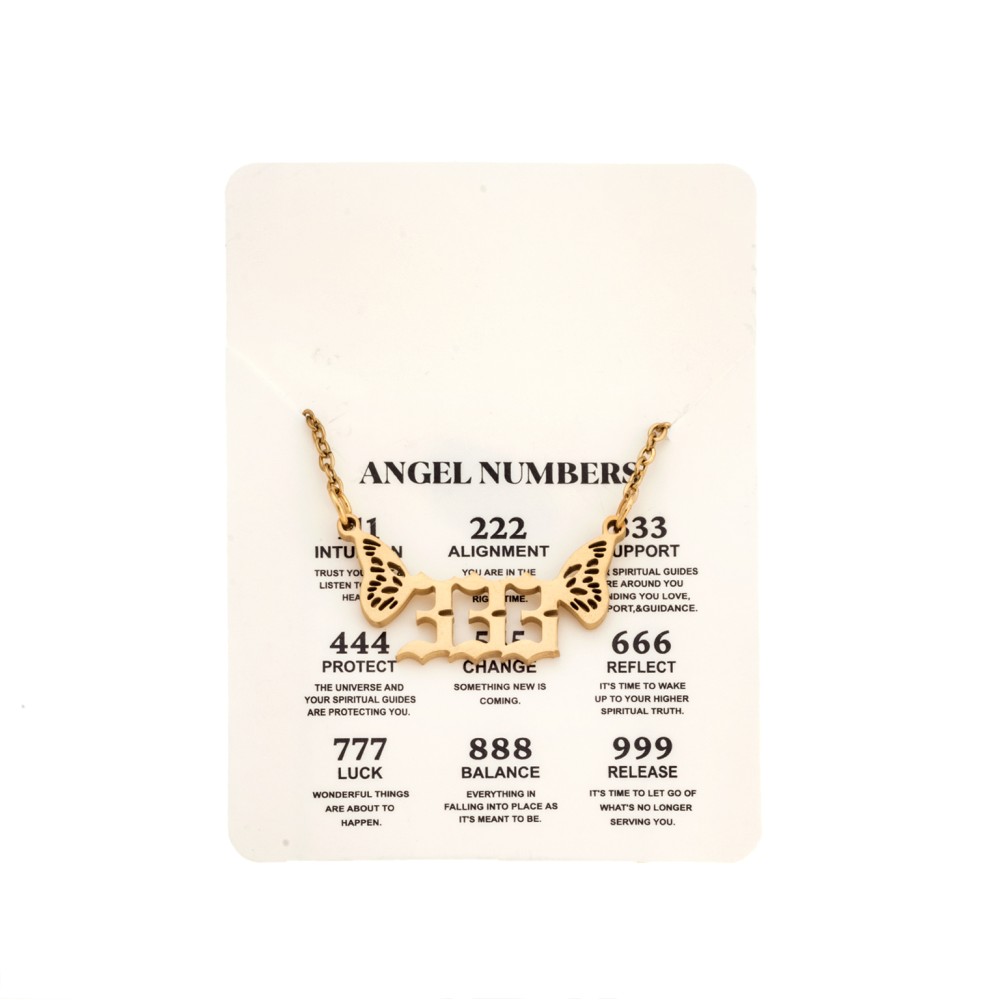 Κολιέ Senza Stainless Steel Gold Plated, Angel Numbers - SSD5203-3GD