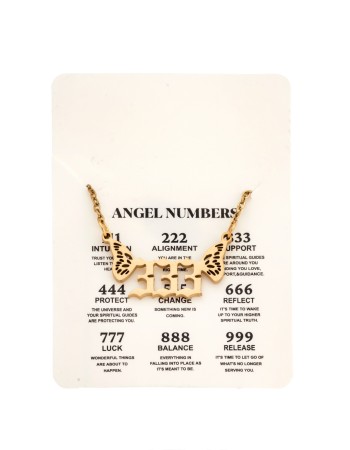 Κολιέ Senza Stainless Steel Gold Plated, Angel Numbers - SSD5203-3GD
