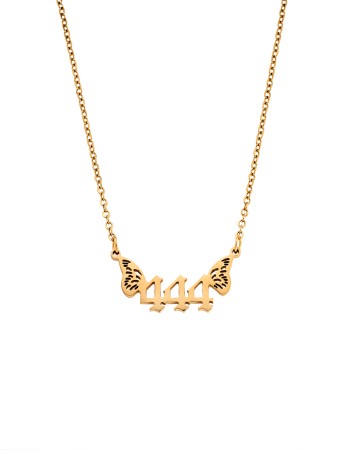 Κολιέ Senza Stainless Steel Gold Plated, Angel Numbers - SSD5203-4GD