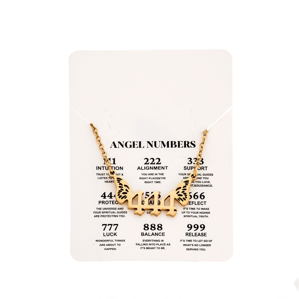 Κολιέ Senza Stainless Steel Gold Plated, Angel Numbers - SSD5203-4GD