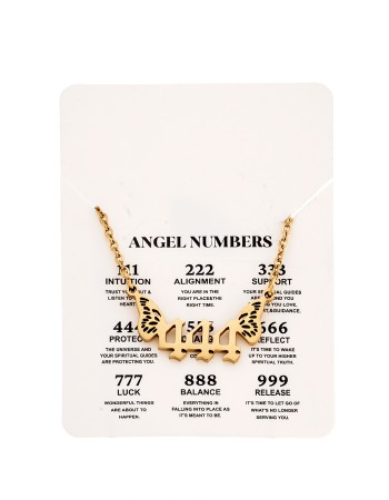 Κολιέ Senza Stainless Steel Gold Plated, Angel Numbers - SSD5203-4GD