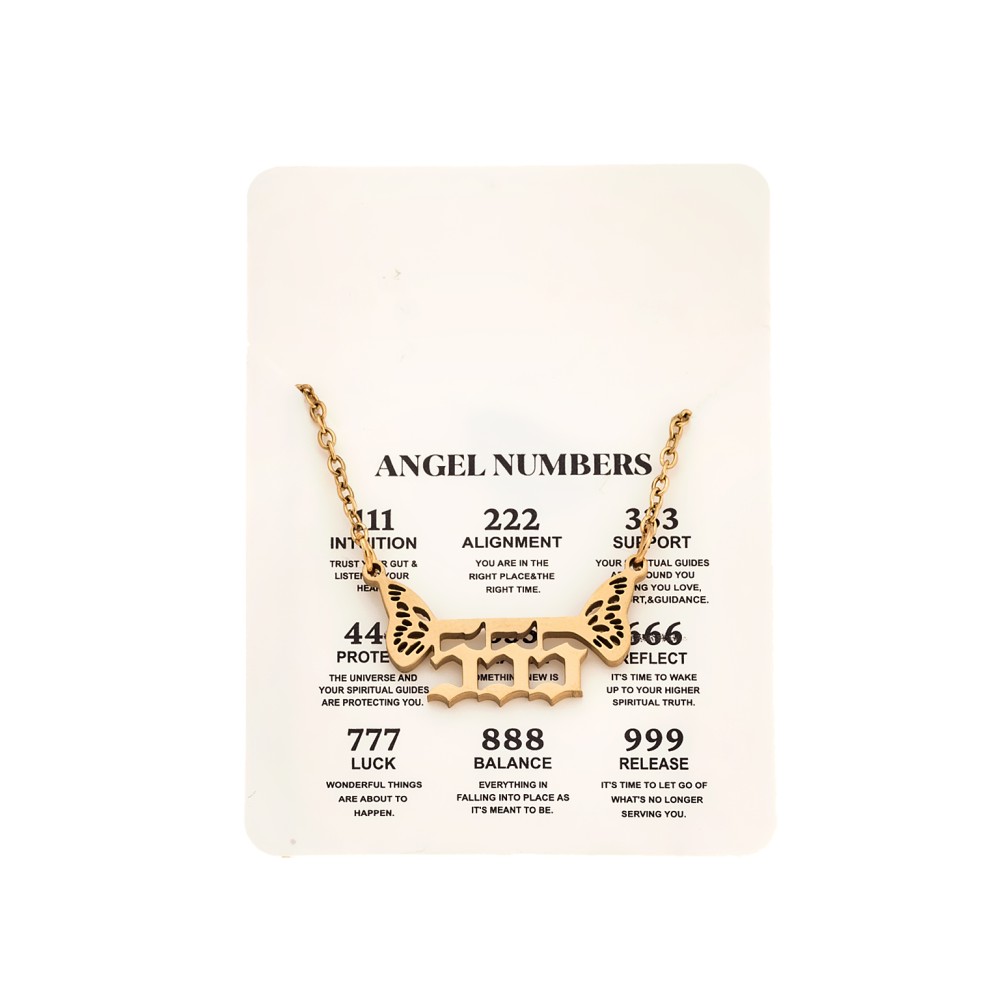 Κολιέ Senza Stainless Steel Gold Plated, Angel Numbers - SSD5203-5GD