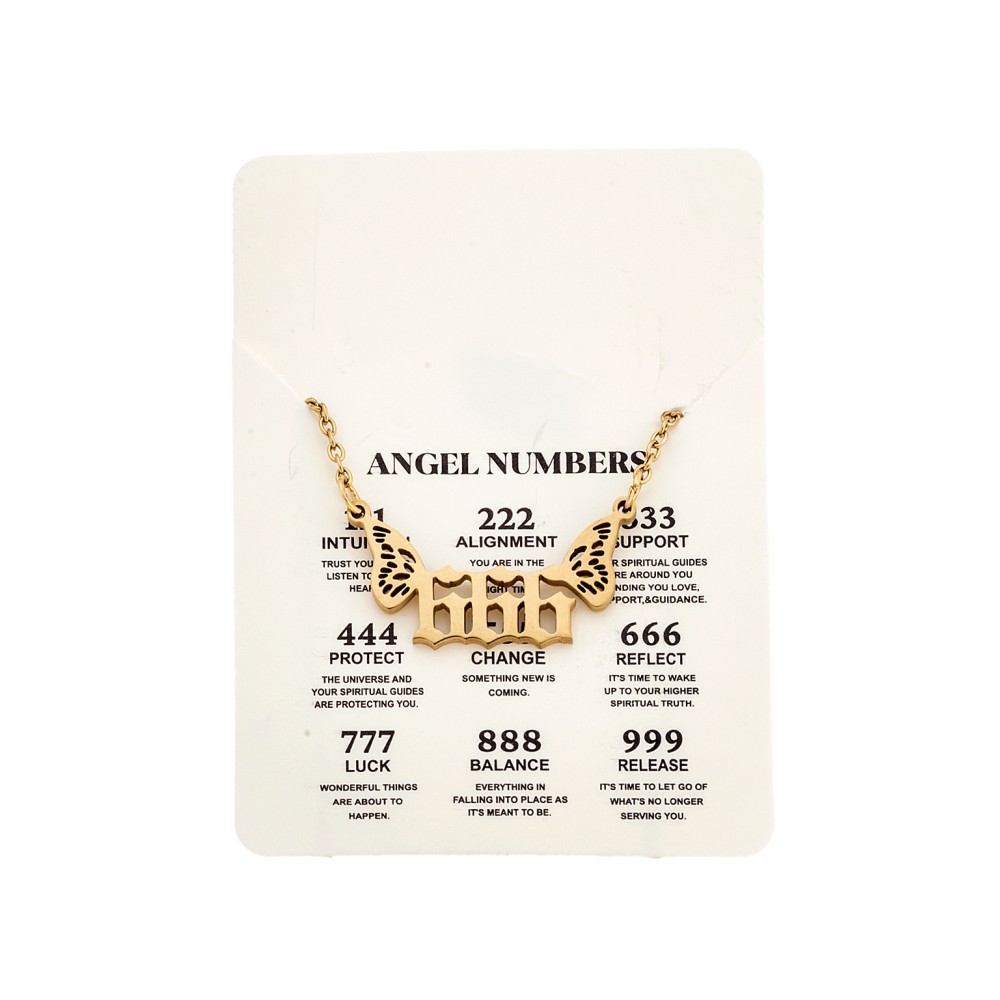 Κολιέ Senza Stainless Steel Gold Plated, Angel Numbers - SSD5203-6GD