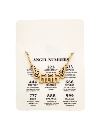 Κολιέ Senza Stainless Steel Gold Plated, Angel Numbers - SSD5203-6GD