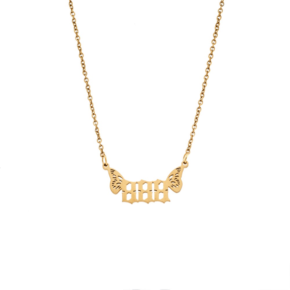 Κολιέ Senza Stainless Steel Gold Plated, Angel Numbers - SSD5203-8GD