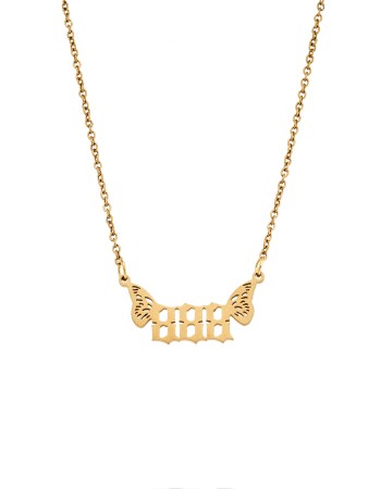 Κολιέ Senza Stainless Steel Gold Plated, Angel Numbers - SSD5203-8GD