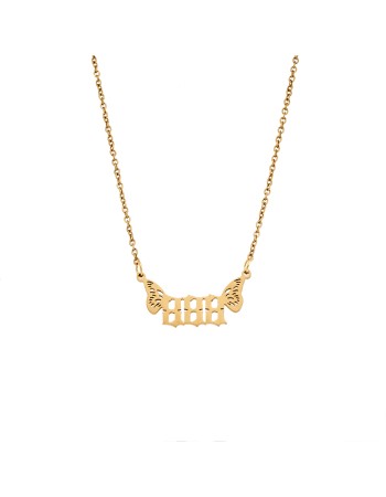 Κολιέ Senza Stainless Steel Gold Plated, Angel Numbers - SSD5203-8GD