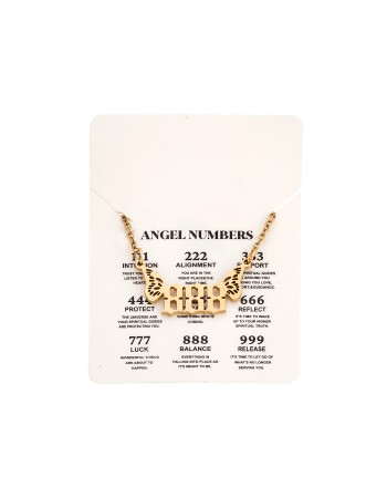Κολιέ Senza Stainless Steel Gold Plated, Angel Numbers - SSD5203-8GD