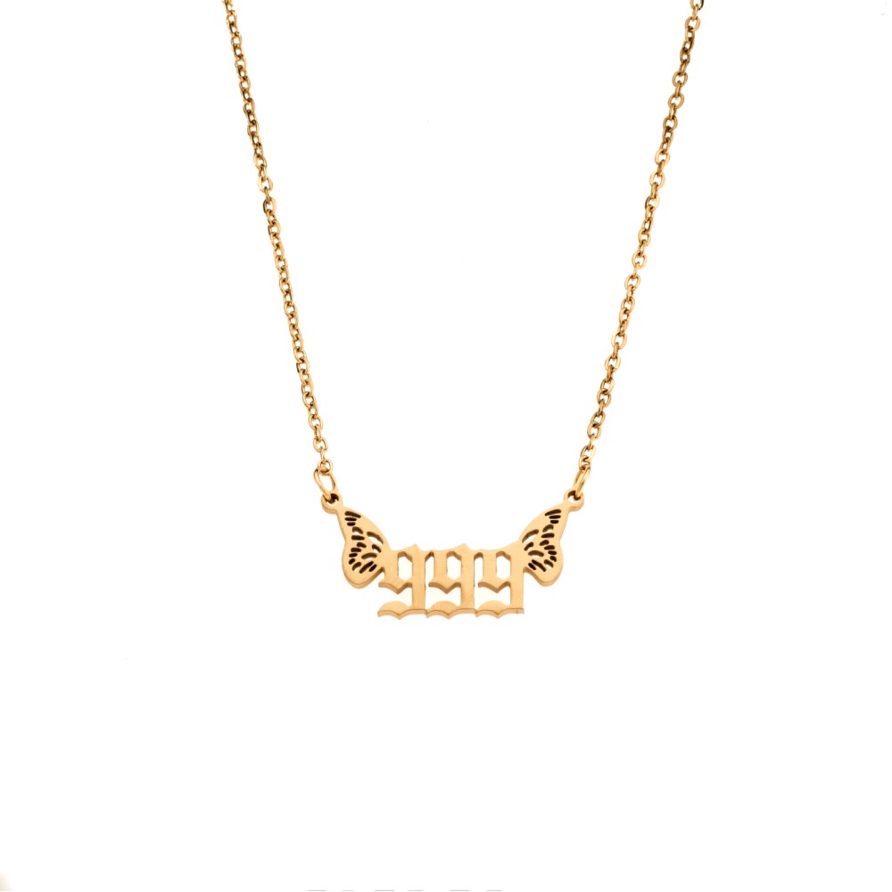 Κολιέ Senza Stainless Steel Gold Plated, Angel Numbers - SSD5203-9GD