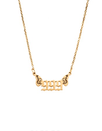 Κολιέ Senza Stainless Steel Gold Plated, Angel Numbers - SSD5203-9GD