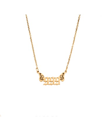 Κολιέ Senza Stainless Steel Gold Plated, Angel Numbers - SSD5203-9GD