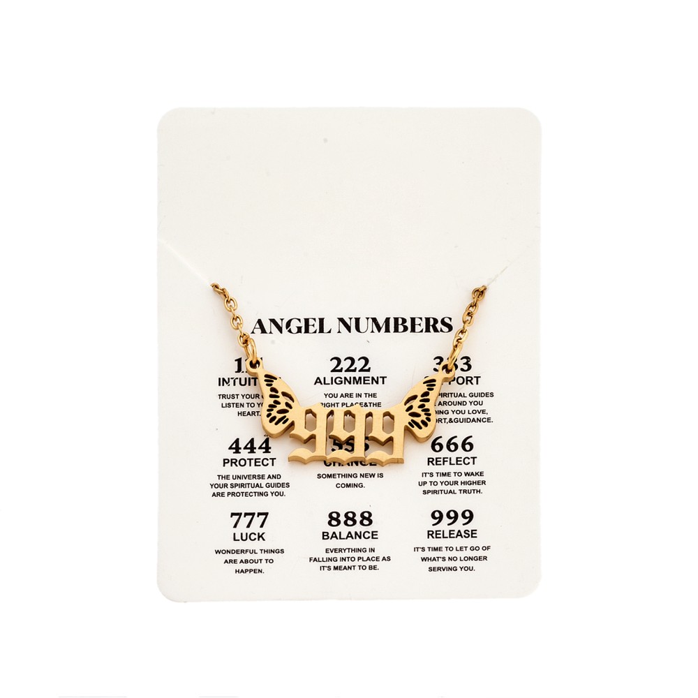 Κολιέ Senza Stainless Steel Gold Plated, Angel Numbers - SSD5203-9GD