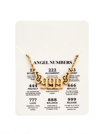 Κολιέ Senza Stainless Steel Gold Plated, Angel Numbers - SSD5203-9GD