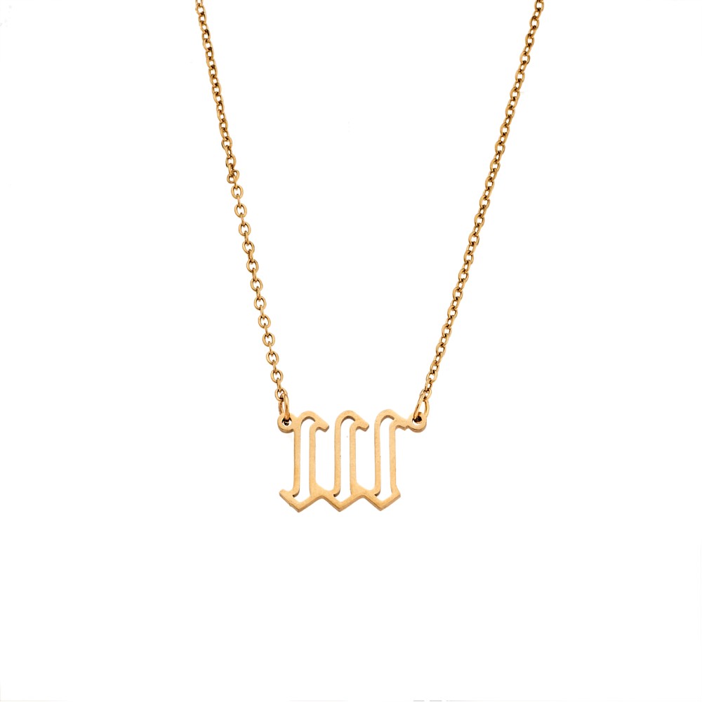 Κολιέ Senza Stainless Steel Gold Plated, Angel Numbers - SSD5204-1GD