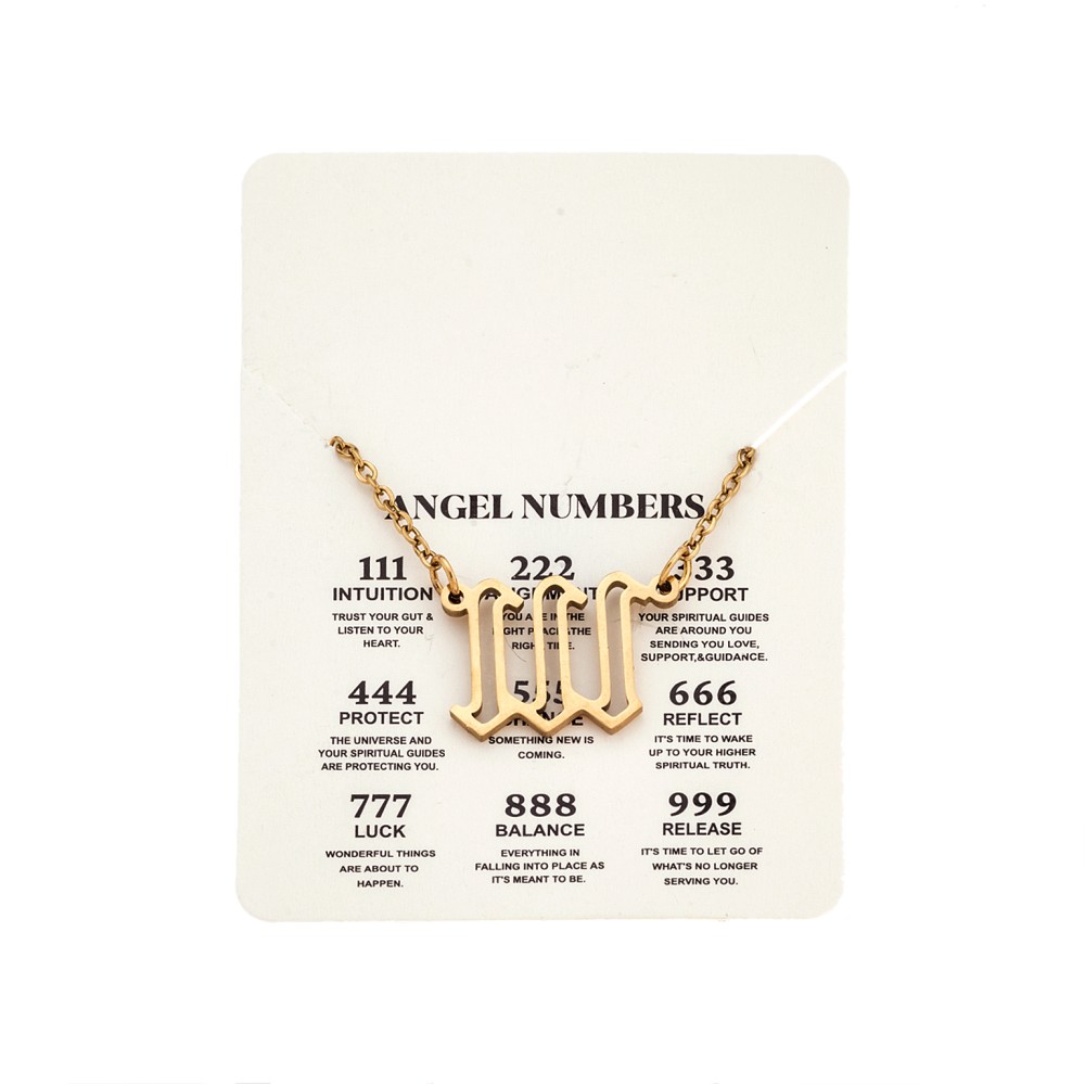 Κολιέ Senza Stainless Steel Gold Plated, Angel Numbers - SSD5204-1GD