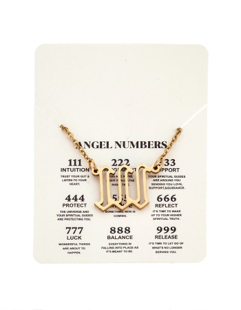 Κολιέ Senza Stainless Steel Gold Plated, Angel Numbers - SSD5204-1GD