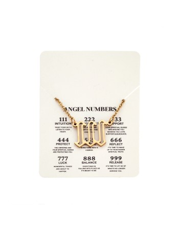 Κολιέ Senza Stainless Steel Gold Plated, Angel Numbers - SSD5204-1GD