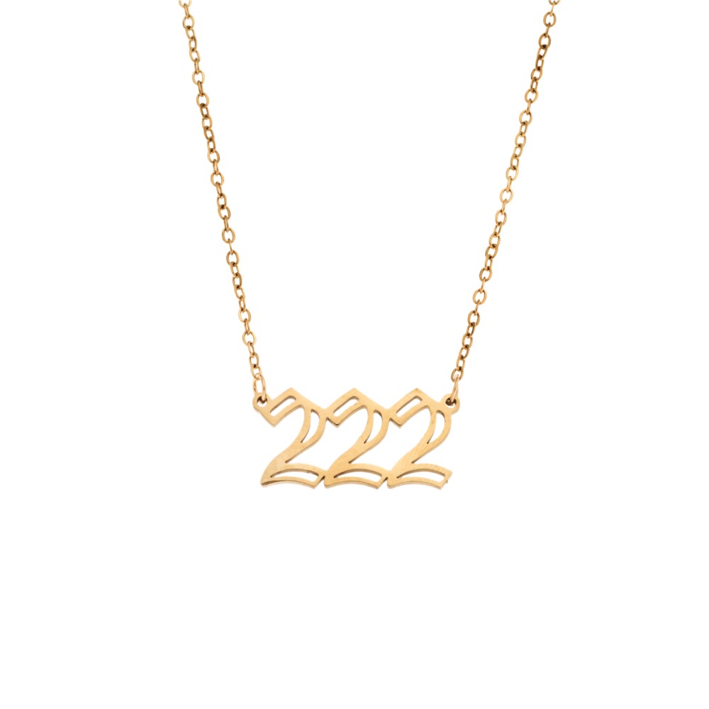 Κολιέ Senza Stainless Steel Gold Plated, Angel Numbers - SSD5204-2GD
