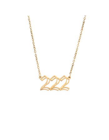 Κολιέ Senza Stainless Steel Gold Plated, Angel Numbers - SSD5204-2GD