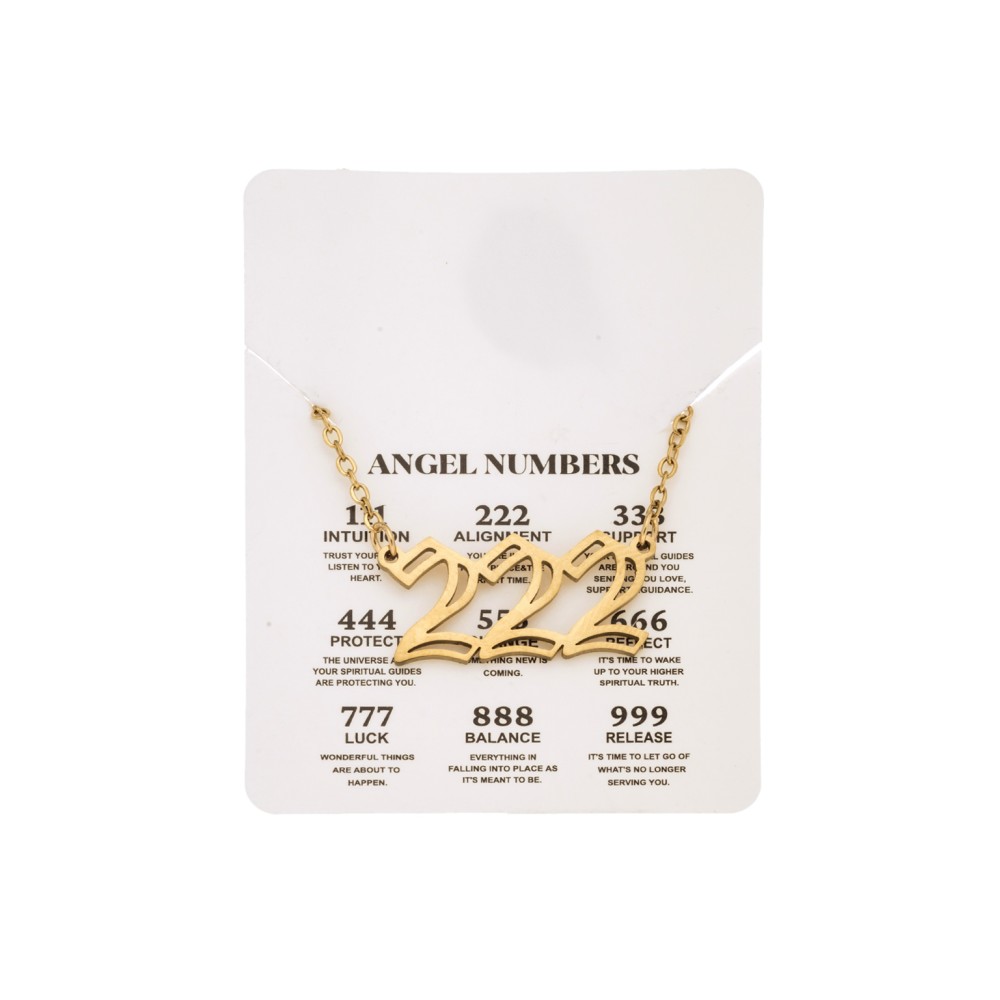 Κολιέ Senza Stainless Steel Gold Plated, Angel Numbers - SSD5204-2GD